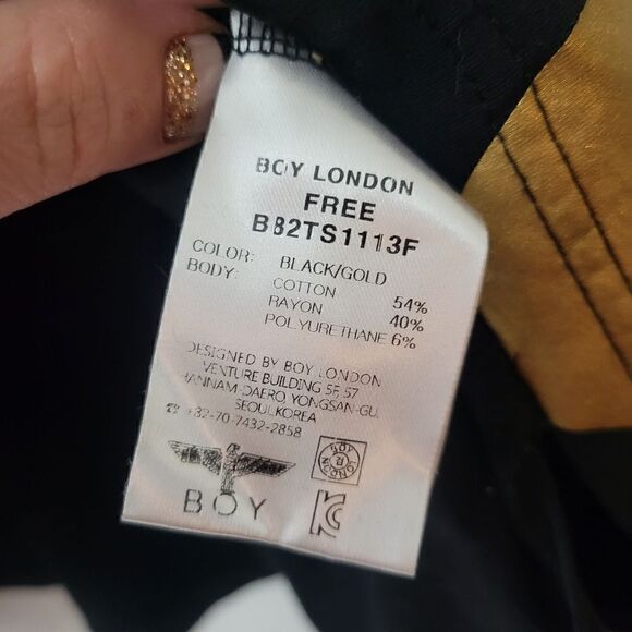 Boy London Oversized OS Unisex Batwing Tee Gold & Black - Picture 14 of 16